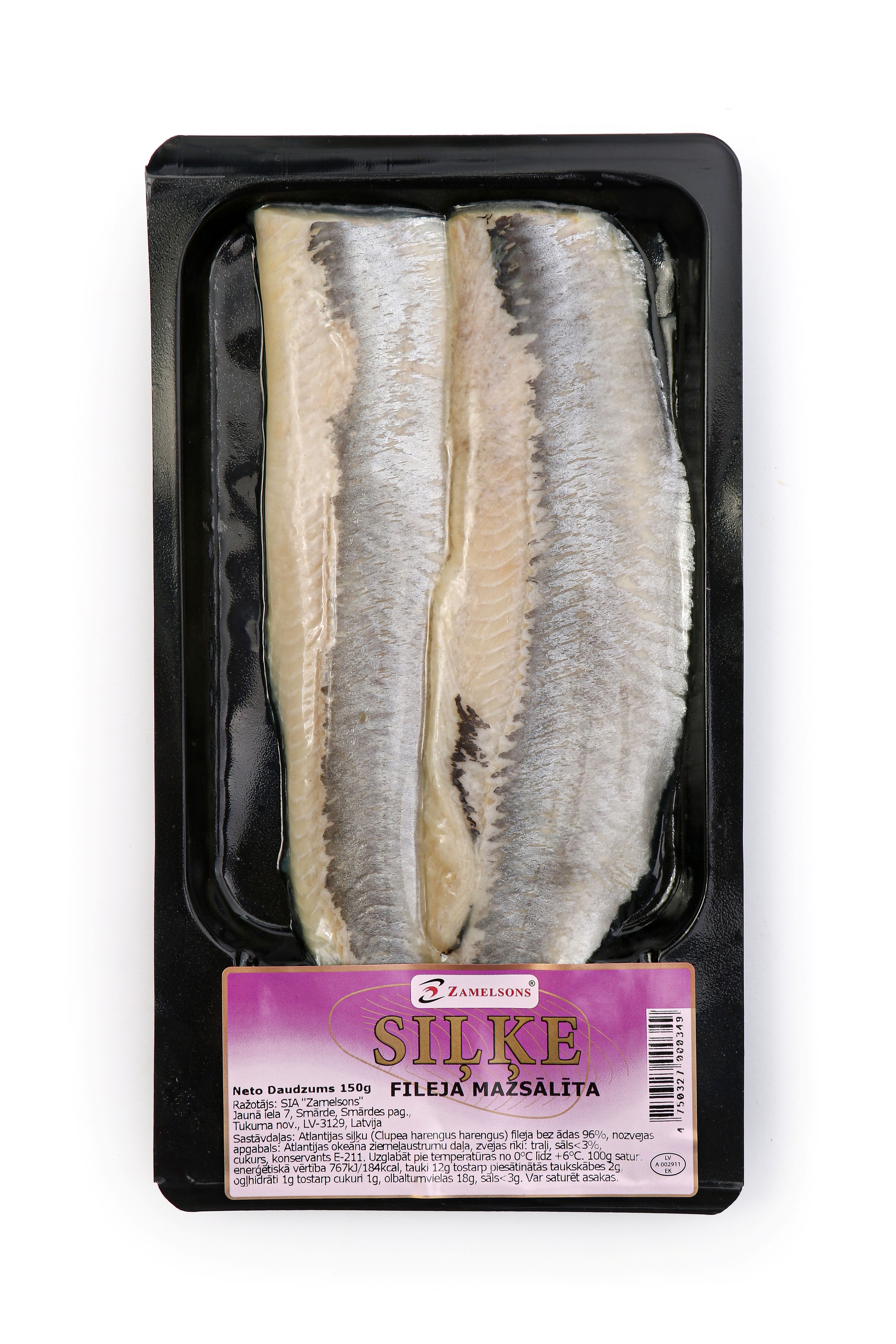 Mazsālītas siļķes fileja 150 g